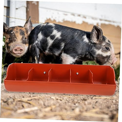 Kisangel Compartment Plastic Pig Feeding Trough Hanging Wall Feeder Pet Farm Supply