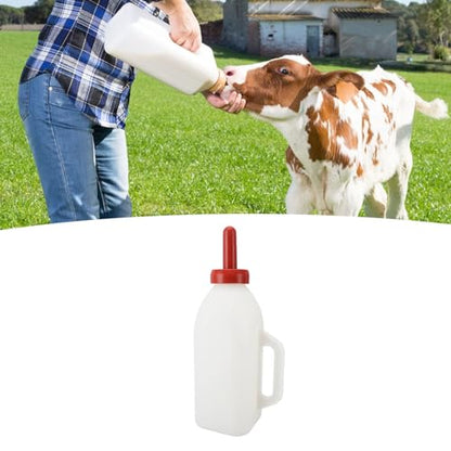 2L Calf Feeding Bottle Thicken Leakproof Silicone Nipple Calf Nursing Feeding Supplies with Handle for Farm Pasture Durable Plastic Design Easy to Hold and Use (Upright Milk Pot) - size: Upright Milk Pot