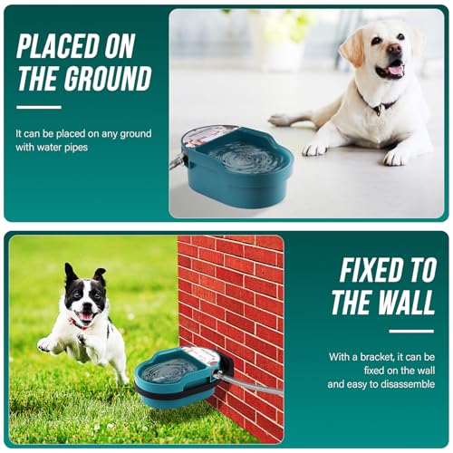 Automatic Heated Dog Water Bowl Outdoor Large Breed Heated Water Bowl for Cats Dogs with Chew-Resistant Cord Auto Fill Wall Mounted Pet Thermal Heated Water Bowl Dog Water Dispenser