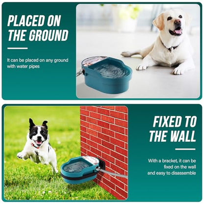 Automatic Heated Dog Water Bowl Outdoor Large Breed Heated Water Bowl for Cats Dogs with Chew-Resistant Cord Auto Fill Wall Mounted Pet Thermal Heated Water Bowl Dog Water Dispenser