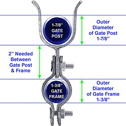 1-3/8" x 1-7/8" Chain Link Fence Gate Fork Latch - Galvanized - with Hole for Padlock - size: 1-3/8" x 1-7/8" - EACH