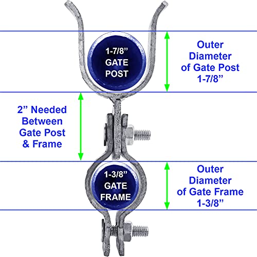 1-3/8" x 1-7/8" Chain Link Fence Gate Fork Latch - Galvanized - with Hole for Padlock - size: 1-3/8" x 1-7/8" - EACH