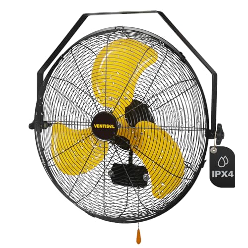 VENTISOL 20 Inch Waterproof Wall Mount Fan, Barn Fan with Sealed Motor 3-Speeds 4650 CFM Heavy Duty for Home, Workshop, Industrial, Barn, Greenhouse, ETL Listed - size: 20 inch