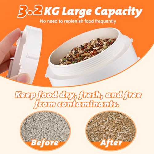 3 Pack Automatic Chicken Feeder No Waste, PVC Pipe Chicken Coop Feeder, Rat Proof Chicken Feeders, with Lid Hanging for Chicken Poultry Feeder - color: 3 pack