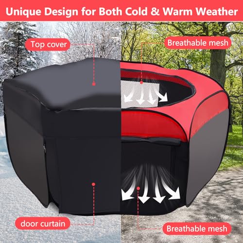 Brooder Box for Chick, Portable Baby Chicken Coop with Double Door and Zippered Cover, Small Animal Playpen Brooding Up to 15 Chicks, Ducklings, Waterproof Breathable Poultry Habitat Supplies