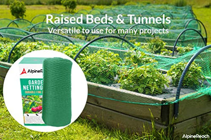 AlpineReach Garden Netting 7.5 x 65 ft Heavy Duty Bird Net, Deer, Plant Protection Extra Strong Woven Mesh, Reusable Kit with Zip Ties, Animal Fencing for Fruits Trees, Green - color: Green, size: 7.5ft x 65ft