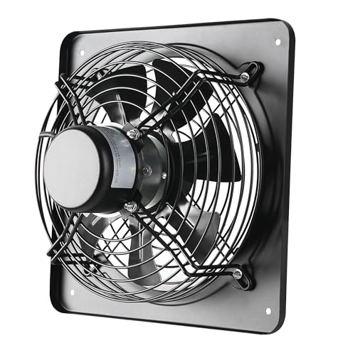 12 Inch Window Exhaust Wall Mounted Ventilation Basement Extractor Industrial Fan 720 CFM High-Speed1460 RPM Industrial Fan for Home Garage Office Commercial Use (12 Inch+Speed Control)