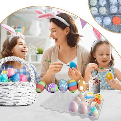 150 Pack Bulk Egg Cartons, Clear Plastic Chicken Egg Holders, Egg Tray Carton Holder for Home & Kitchen, Farm & Market Use, An Eco-Friendly Egg Storage Solution, 12 Grids - size: 150 Pack Egg Cartons 12 Grids 3x4