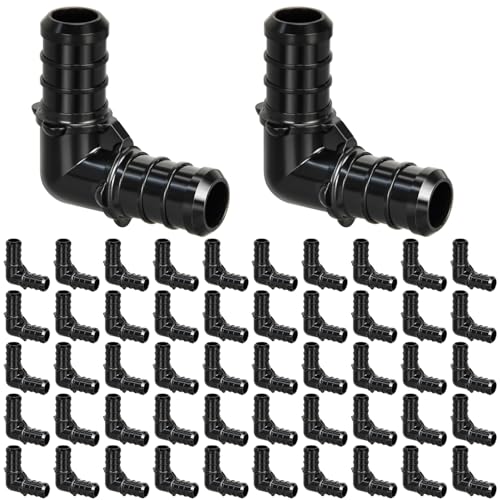 1/2" Poly PPSU Barb Crimp PEX Fitting, 50pcs PEX Elbow Fittings, No Lead - size: 1/2" Elbow, 50pcs