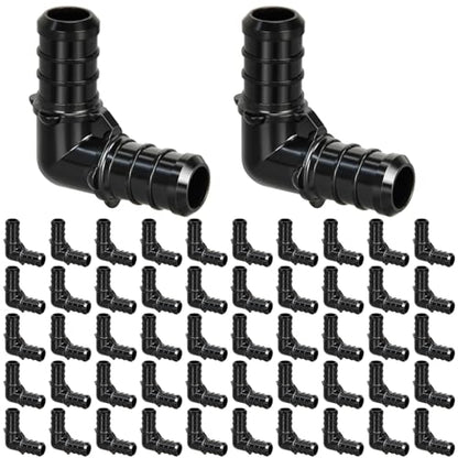 1/2" Poly PPSU Barb Crimp PEX Fitting, 50pcs PEX Elbow Fittings, No Lead - size: 1/2" Elbow, 50pcs