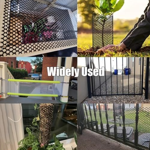 Plastic Chicken Wire Mesh - 16 in x 10 ft Black,Comes with 30 Twist Ties, Plastic Wire Mesh Fence for Dogs, Cats & Poultry - Garden Netting & Animal Barrier, Balcony Netting for Pets - WEYHDDTL - size: 16Inchx10Ft(0.3"Opening)