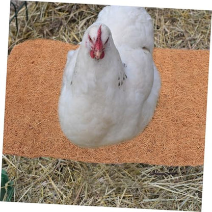UKCOCO 4pcs Washable Chicken Nesting Pads Soft Nonslip Nesting Box Liners for Chicken Coop Reusable Laying Mats Natural Coconut Pads for Hens