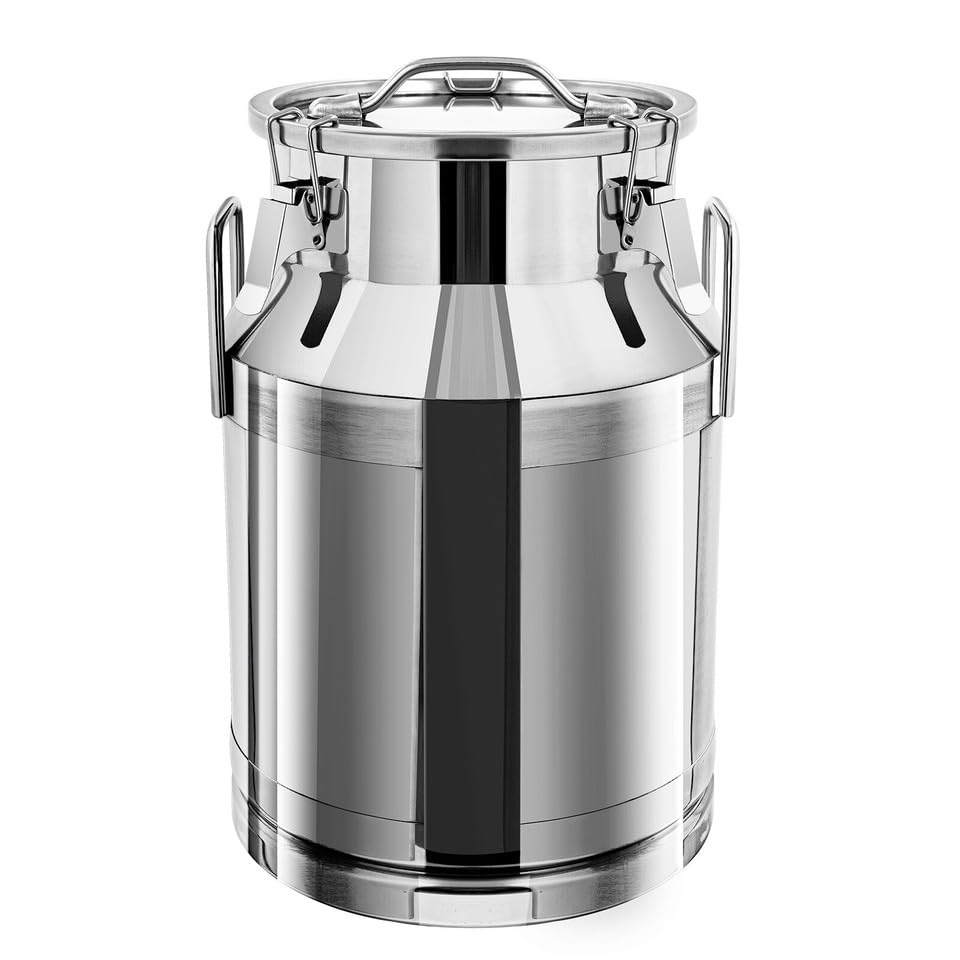 30-Liter/8-Gallon Milk Can, 304 Stainless Steel Milk Jug, Heavy-Duty Milk Transport Can with Sealed Lid, Bucket with Faucet, Heavy-Duty Container for Milk and Wine (30L) - size: 30L