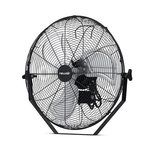 NewAir 18” High Velocity Wall Mounted Fan | Industrial Grade with 3,000 CFM Airflow, 3 Speeds and Heavy-Duty Metal Blades | Fan for Bedroom Garage, Gym & Home Use