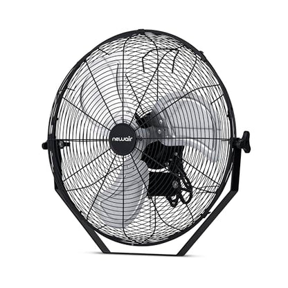 NewAir 18” High Velocity Wall Mounted Fan | Industrial Grade with 3,000 CFM Airflow, 3 Speeds and Heavy-Duty Metal Blades | Fan for Bedroom Garage, Gym & Home Use