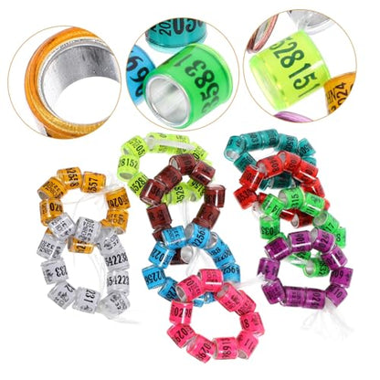 BESPORTBLE 100pcs Mixed Pigeon Leg Bands Foot Rings for Poultry Birds and Chickens Easy Identification Supplies for Racing Pigeons Parakeets and Style