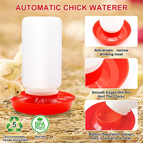 Chick Feeder and Waterer Kit with Chick Perch, 1l Chick Waterer, Flip Top Poultry Feeder, Chick Starter Kit for Chick Brooder, Baby Chicken Supplies for Baby Chick, Duck and Quail - color: Chick Feeder and Waterer Kit with Chick Perch