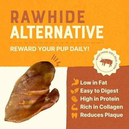 Gaines Pet Pig Ears for Dogs - 5 Pack, Thick Cut, All-Natural Whole Ears - No Additives Or Hormones, Safe Rawhide Alternative, Dental Health, Easy to Digest, Great for Small to Large Dogs - size: Pack of 5