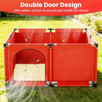 All-in-One Chicken Brooder Box for Chicks Starter Kit with Timer Heat Lamp & Stand, Perch, Sawdust, Feeder & Waterer, Large Sturdy Poultry Brooder for Up to 30 Baby Chicks, Ducks & Quail