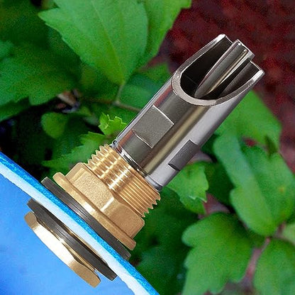 Joywayus 3PCS Stainless Steel Automatic Pig Nipple Water Drinker Feeder Waterer + 3PCS Brass Water Tank Connector Bulkhead Fitting + 1PCS Hole Opener Kit for Sows Piglets Drinking