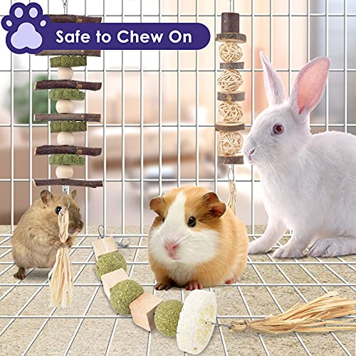 Bissap 3PCS Bunny Chew Toys, Natural Hanging Rabbit Chew Toy Treats for Guinea Pigs Hamsters Gerbils Chinchilla and Other Small Pets for Teeth Grinding - size: 3 PCS