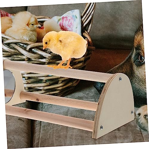 VANZACK 2pcs Wooden Chick Perch Roosting Bar for Chickens Chick Training Stand for Coop and Brooder Comfortable Resting and Playing for Poultry