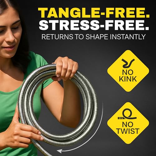 BIONIC STEEL Short 10 Ft Hose Extension, 10 Ft x 5/8 In. Short Hose Connector for Reel, Leak Proof Connection, Heavy Duty, Non Kinking, Flexible, Heavy Duty - size: 10'