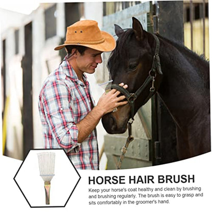 BESPORTBLE Metal Cattle Hair Rake for Horse Grooming Medium Livestock Brush for Shedding and Cleaning Horses Cattle and Donkeys Comfortable Comb with Fine Grinding for Massage