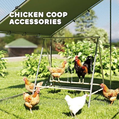PawHut Chicken Perch for Coop, Chicken Roosting Bars with 2 Adjustable Swings, Coop Accessories for Farm, Backyard, Silver