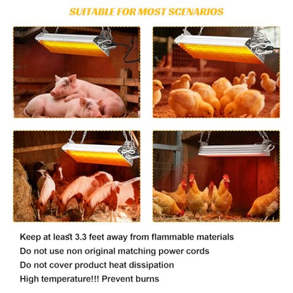 600W Chicken Coop Heater, Carbon FiberChicken Heater for Coop with Adjustable Heating Settings & Hanging Height (600W) - color: 600W