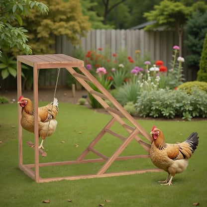 Chicken Roosting Bars with Bird Swing, Ramp, Bars Toys for Pet's Health & Happy, Chicken Perch Easy to Clean, Exercise The Bird's Claws Suitable for Backyard Farms 38.11 X 15.75 X 27.95 (A) - size: Small