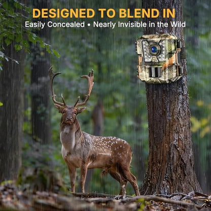 WOSPORTS Mini Trail Camera,24MP 1080P HD Game Camera Motion Activated with IR Night Vision Waterproof Video Deer Cam for Outdoor Wildlife Monitoring