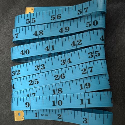 Soft Tape Measure Double Scale Measuring Tape Body Sewing Flexible Tailor Craft Vinyl Ruler for Weight Loss Medical Body Measurement, Has Centimetre Scale on Reverse Side (2pcs Blue -60 inch) - color: 2pcs Blue -60 inch