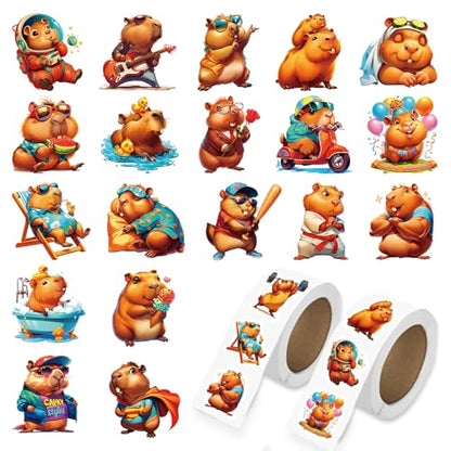 Cute Capybara Stickers Bulk Pack, 1000pcs, Waterproof Vinyl, Cartoon Animal Decals for Kids, Girls, Boys, Teens, for Water Bottle, Laptop, Skateboard - color: Capybara Stickers