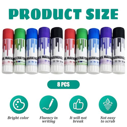 8PCS Markers, Livestock Crayon Markers 4 Colors High Visibility Marker Animal Identification Livestock Prod for Pig, Cow, Goat