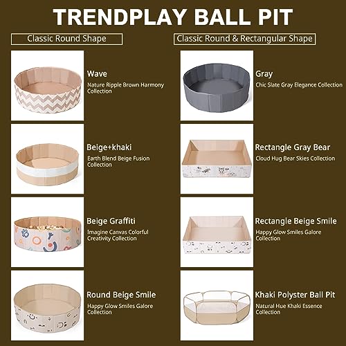Ball Pit for Toddlers Babies Dogs Cats Iinfant Children, Foldable Ball Pits Play Tent, Crawl Playpen Ball Pool with Storage Bag, Surprise for Boys Girls Festival (Balls Not Included), Gray