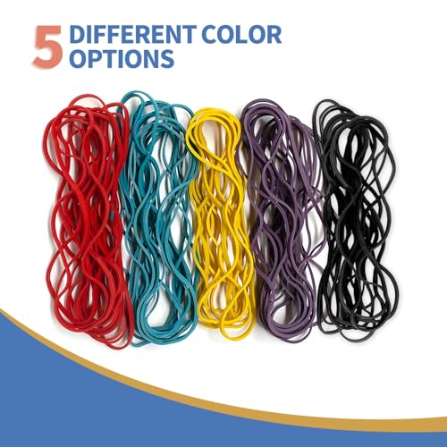 50Pack Trash Can Rubber Bands,5 Colors Large Rubber Bands,Heavy Duty,Reusable Elastic Bands for 13-30 Gallon Bins for Office Supplies File Folders Box Books,Bundle Rugs, BBQ Covers