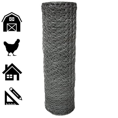 Acorn International PN14875 1"X48"X75' Poultry Netting, 4' Wide X 75' Long, Silver - size: 4' Wide X 75' Long, style: 1" Hexagon Pattern
