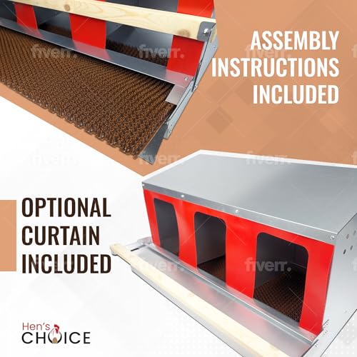 Hen's Choice™ - Roll Out Nest Box for Chickens | Roll Away Nest Box | 3 Compartment 36" | Heavy Duty Galvanized - size: Large 36"