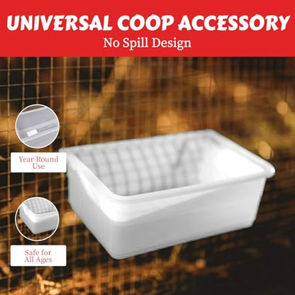 My Favorite Chicken Cage Cup 27oz – Hanging Chicken Feeder & Hanging Chicken Waterer for Chick, Quail, Duck, Parakeet – Small Poultry Waterer & Feed Dish – Cage & Coop Accessories - color: White