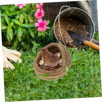 ORFOFE 2pcs Natural Straw Woven Chicken Nest Coop Nesting Pad for Chickens Small Pet Bed