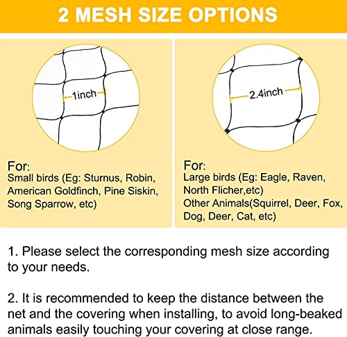 BSTPCOO Bird Netting 25'x100' with 2.4" Square Mesh Chicken Coop Nettings, Poultry Netting Heavy Duty Nylon Nettings, Hawk Net for Chicken Run, Deer Fence Garden Fruit Tree Net - size: 25'×100'-2.4''