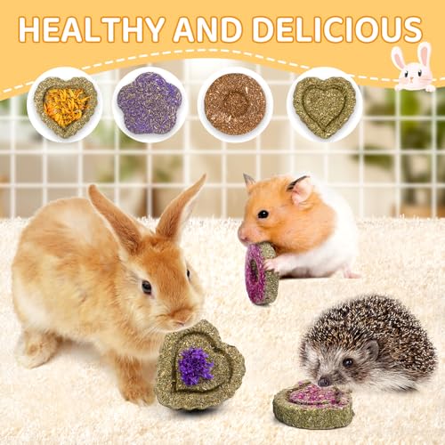 VESPRO 30PCS Guinea Pig Hay Food Natural Rabbit Chew Toys for Teeth，Hamster Toys, Bunny Chew Toys Timothy Hay Treats for Rabbits Chinchillas Rats, Small Animals Teeth Grinding - size: 30Pack-grass cake