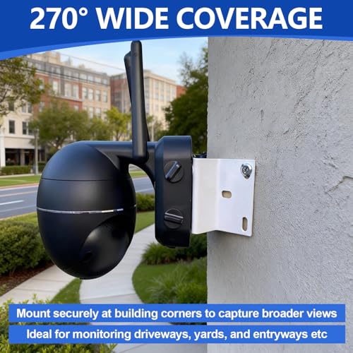 Security Camera Mount Kit, Corner Mount Bracket for Security Cameras, CCTV Surveillance Camera Holder Adapter Compatible with Eufy, Reolink, Tapo and AOSU PTZ Cameras, White (4 Pack) - size: 4 Pack