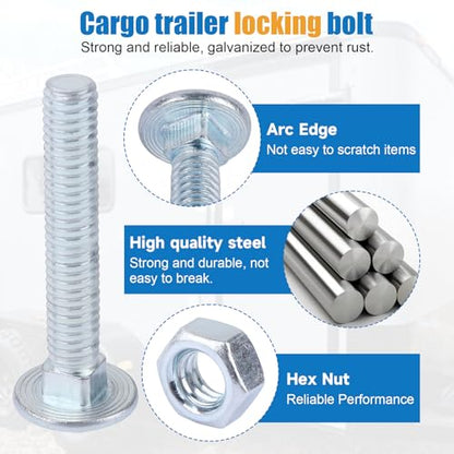 Cargo Trailer Door Latch Trailer Latches Ramp Locking Hasp Enclosed Trailer Door Latch Cam Lock Latch Keeper (‎ Trailer Door Hasp 2 Pack Comes with Screws 4 - Nuts 4 ）