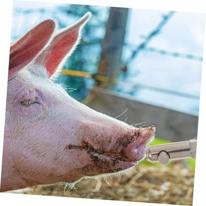 TOYANDONA -Splash Stainless Steel Pig Nipple Drinker Automatic Watering Nozzle for Heavy-Duty Livestock Waterer for Farm Use Splashproof Design for Clean Bedding