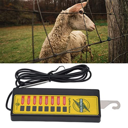 FLEXMAN Electric Fence Voltage Tester, Portable 8 Indicate Lights Fence Fault Finder, 2000V to 12000V Measuring Range Voltage Meter for Farms, Home Gardens