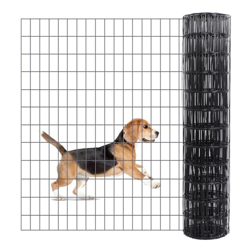 2×3in 36''×50' Welded Wire Mesh, Chicken Wire Mesh Metal Garden Plant Fencing, Black PVC Coated Raised Garden Bed Plant Supports Poultry Netting, Welded Fence Rabbit Cage - size: 2x3in 36inx50ft