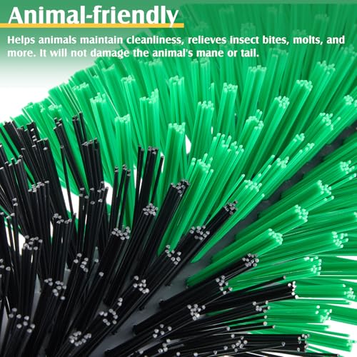 3 Pack Livestock Scratching Brush Itch Relief Horse Scratching Post Self-grooming Goat Scratcher with Durable Screws for Horse Pony Goat Sheep Pig Donkey (Green and Black) - color: Green and Black