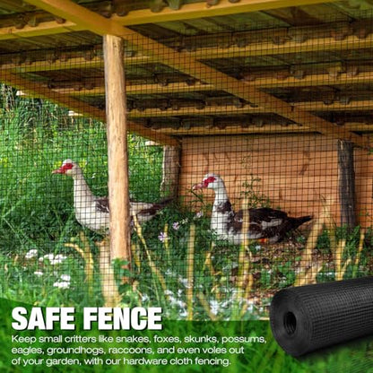 Tatuo Hardware Cloth 1/2 Inch 72in x 100ft Hot Dip Galvanized After Welded Cage Mesh Rolls 21 Gauge Metal Chicken Wire Roll Wire Fencing Poultry Netting for Raised Garden Rodent Animals - color: Black, size: 72in X 100ft